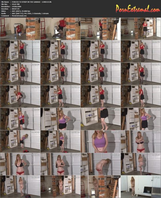FORCED TO STRIP IN THE GARAGE - LORELEI