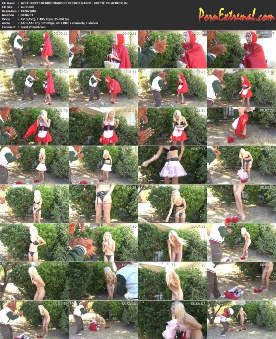 WOLF FORCES REDRIDINGHOOD TO STRIP NAKED - ODETTE DELACROIX