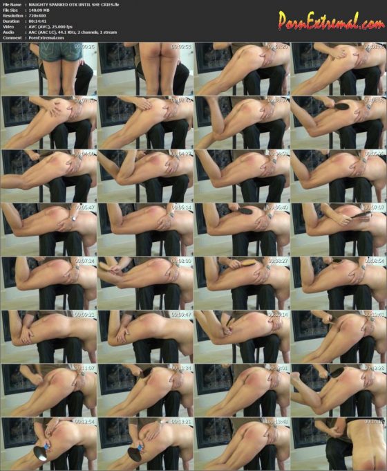 NAUGHTY SPANKED OTK UNTIL SHE CRIES