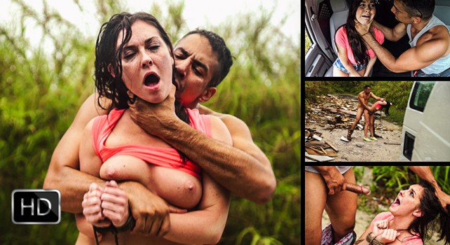 Brittany Shae Must Endure Rough Sex & Outdoor Rope Bondage for a Ride Home