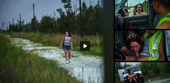 Evelyn Earns a Ride with Domination And Rough Outdoor Sex