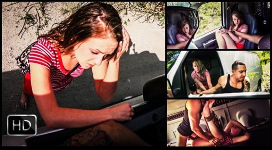 Lizzie Bell is Lost & Must Endure Outdoor Rough Sex, Rope Bondage & Deepthroat BJ for a Ride